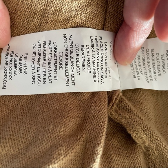 NWT Michael Kors Brown Long Sleeve Sweater Size Large - Picture 8 of 9